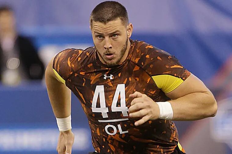 Dave Quessenberry is probably a fourth- or fifth-round pick, according to NFL analyst Mike Mayock. (Dave Martin/AP)