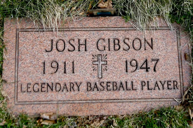 The gravestone for baseball great Josh Gibson at Allegheny Cemetery in Pittsburgh.