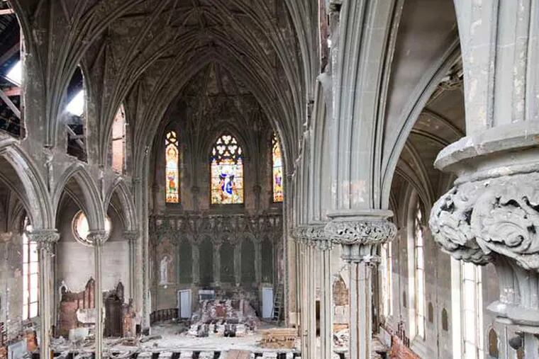 The interior of the Church of the Assumption has been trashed recently. Last rites may be near.