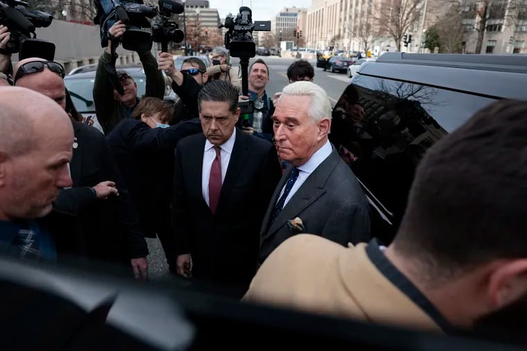 Roger Stone (center) allowed filmmakers to document his activities during extended periods over more than two years.