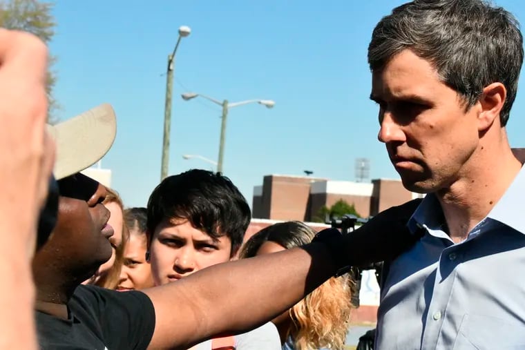 Democratic presidential hopeful Beto O’Rourke takes a question about the Electoral College after a rally at South Carolina State University, Friday, March 22, 2019 in Orangeburg, S.C. The former Texas congressman is making his first trip to this state, which holds the first presidential primary in the South.