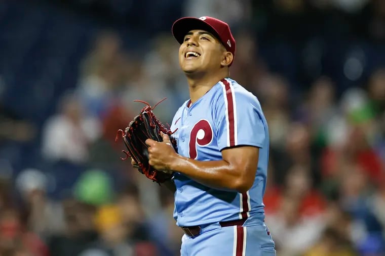Phillies pitcher Ranger Suárez is 7-0 with a 1.50 ERA in eight starts this season.