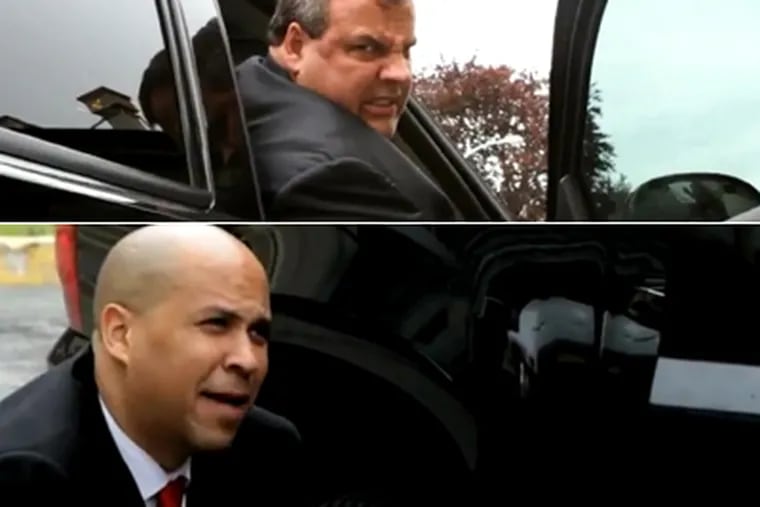 Gov. Christie, at top, and Newark Mayor Cory Booker had some fun with a lighthearted video that quickly approached 200,000 views.