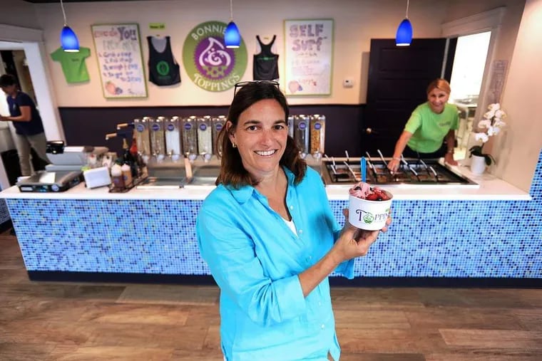 Bonnie Offit at Bonnie's Toppings, Stone Harbor, last summer. She fears the impact of Sandy. ( SHARON GEKOSKI-KIMMEL / Staff Photographer )