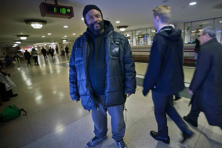 Lamar Anderson at Suburban Station, near the spot where a man was viciously assaulted: Anderson helped with the arrest.