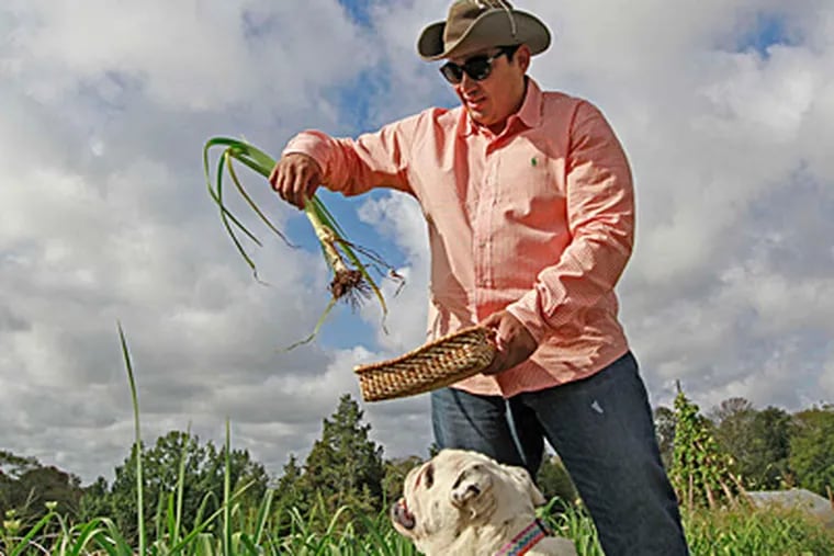Jose Garces out standing in his field in Ottsville, Bucks County.  MICHAEL BRYANT / Staff Photographer