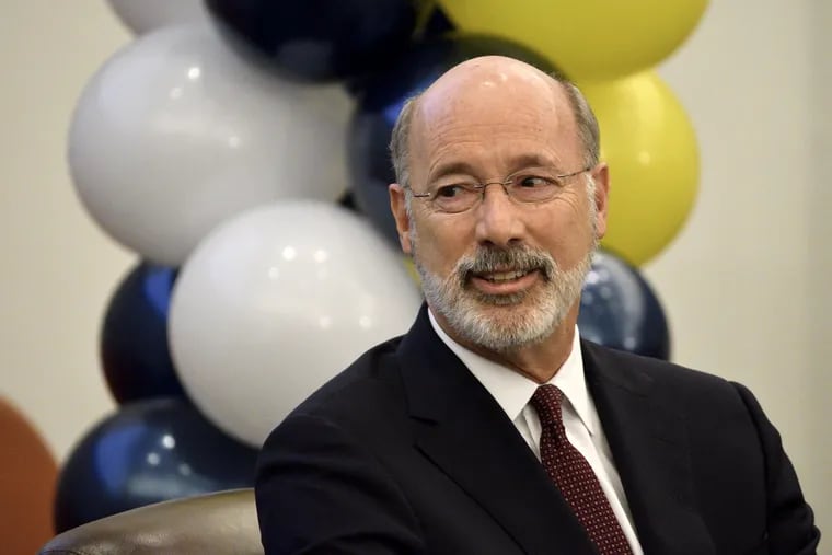 A file photo shows Pennsylvania Gov. Tom Wolf at a student forum in Philadelphia last fall.