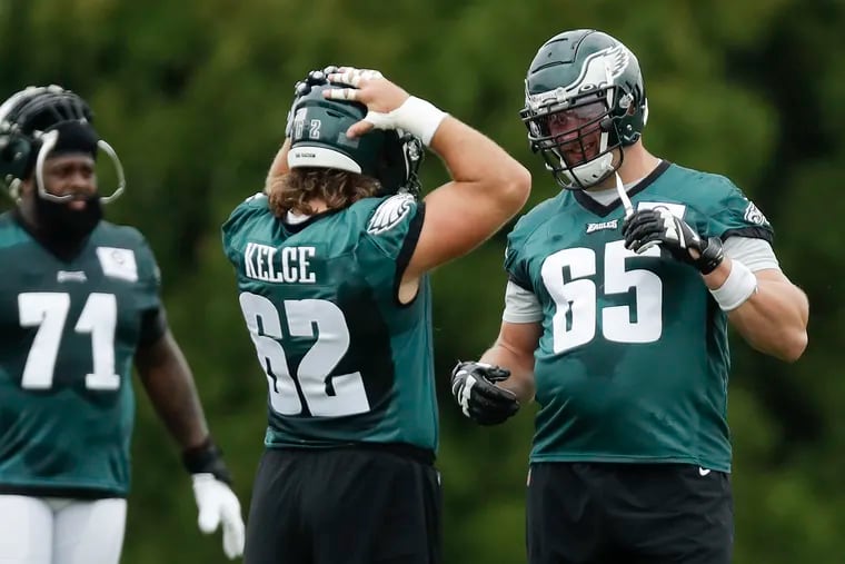 For Jason Kelce and Lane Johnson (right), the future is now.