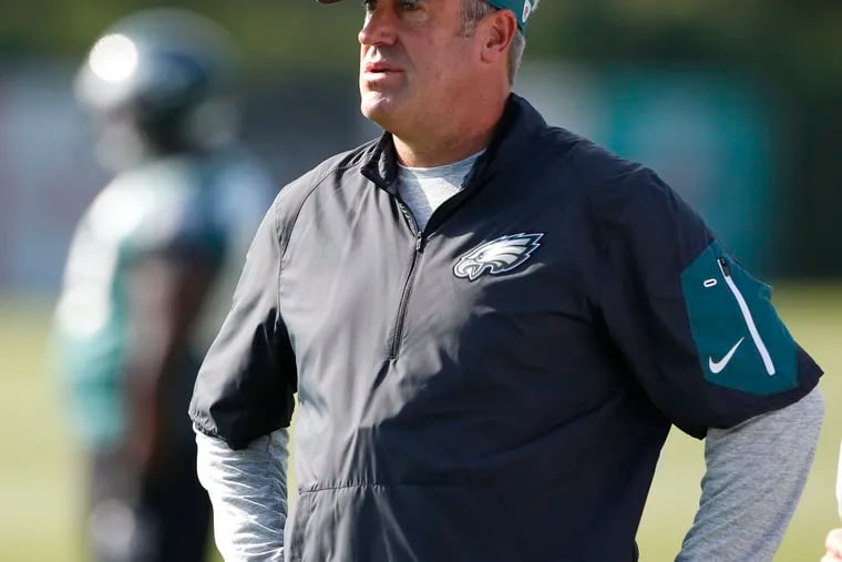Doug Pederson has to wear a mask, but he is again able to watch training camp practice in person, after 10 days away because of testing positive for COVID-19.