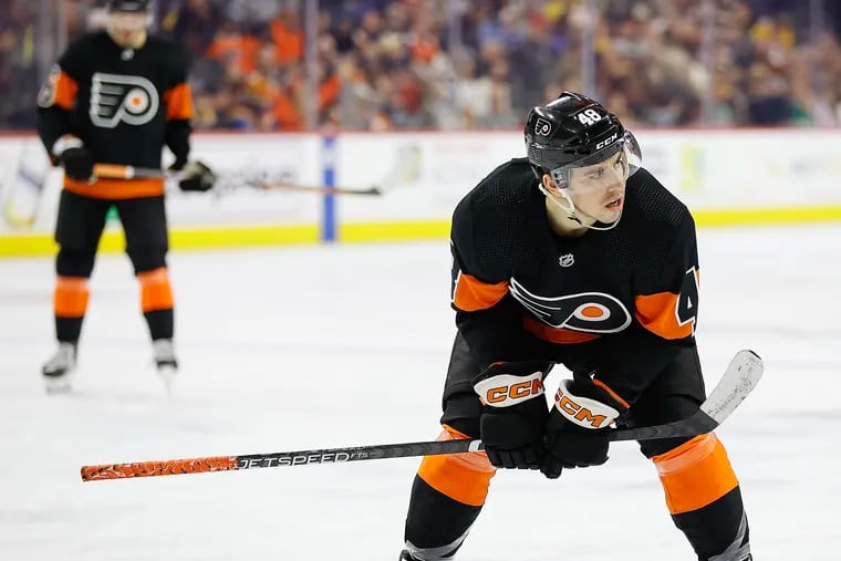 Flyers center Morgan Frost finally started to show his potential over the second half of last season.