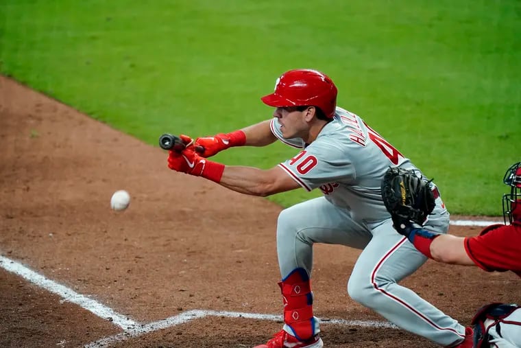 Phillies center fielder Adam Haseley hasn't gotten many opportunities to show that he can hit left-handed pitching.