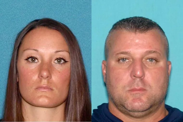 New Jersey State Troopers Andrea V. Knox (left) and Jeffrey Reitz are both charged with possession of child pornography.