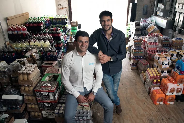 GoPuff cofounders Rafael Ilishayev (left) and Yakir Gola, in one of their four warehouses. The former Drexel roommates’ “Wawa on wheels” now serves Manayunk, Roxborough, and the Main Line.