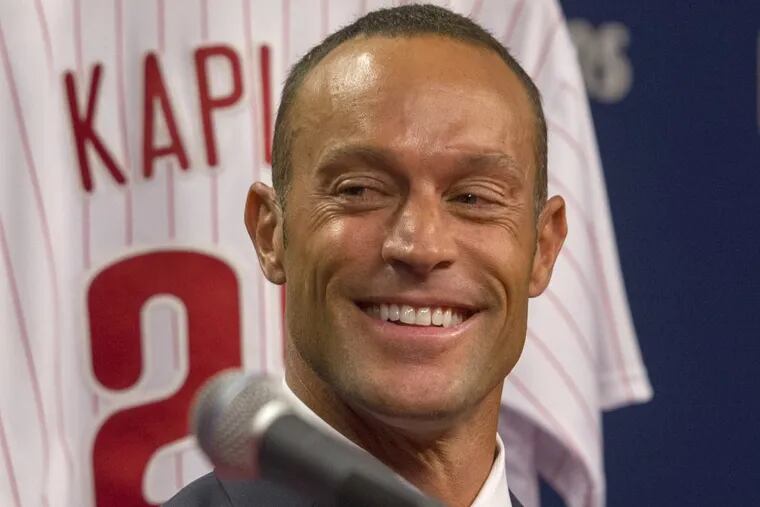 Gabe Kapler getting introduced as the 54th manager in Phillies history in November.