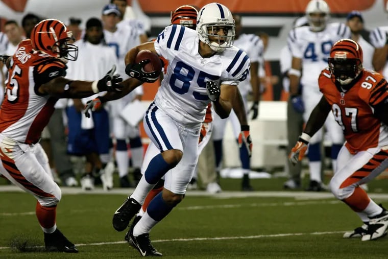 Aaron Moorehead (85) as an Indianapolis Colts receiver in 2007.