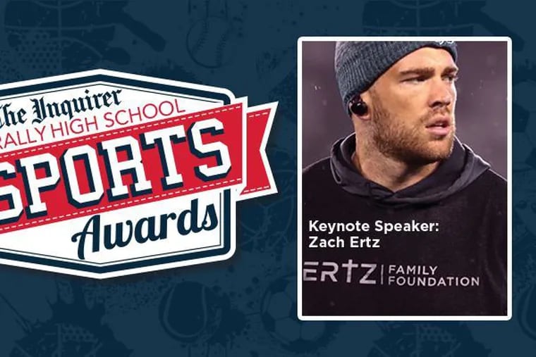 Eagles tight end Zach Ertz will be the keynote speaker at the Inquirer Rally Sports Awards  gala.