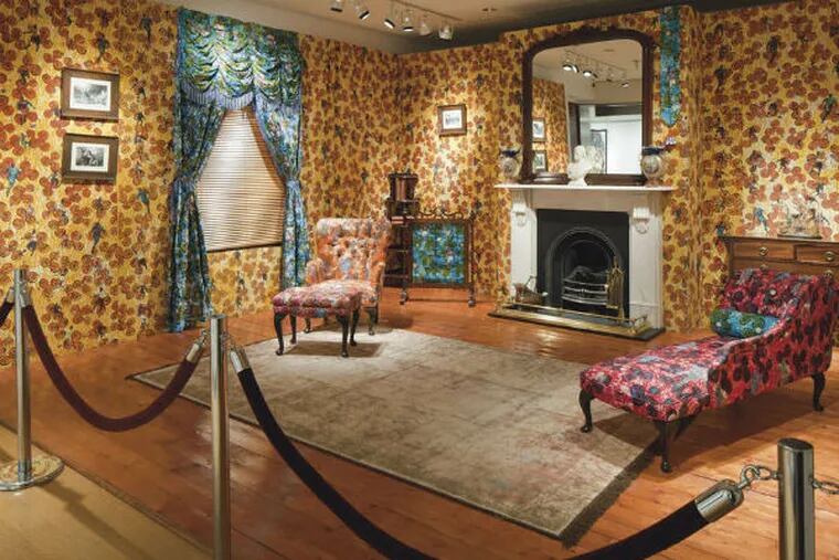 &quot;Victorian Philanthropist's Parlour,&quot; Yinka Shonibare's 1996-97 mixed-media work. &quot;African&quot; textiles are printed in the Netherlands by a process developed in what is now Indonesia, formerly a Dutch colony; it's the artist's warning on stereotypes.