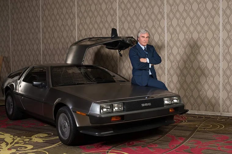 "Framing John DeLorean," a new film about the notorious automaker, is part documentary, part biopic, and stars Alec Baldwin, seen here alongside an actual DeLorean car loaned to the production by Rob Grady, of PJ Grady's, a DeLorean restoration shop in West Sayville. (Sundance Selects/TNS)