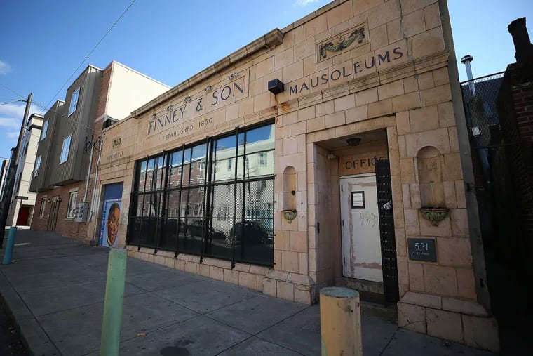PhilaMOCA, a former mausoleum showroom turned concert and arts venue, was shut down by L&I in the fall of 2019. There's a concert benefit happening Friday to support efforts to reopen the building. An exterior view of the building near 12th and Spring Garden in Philadelphia, PA on March 4, 2020.