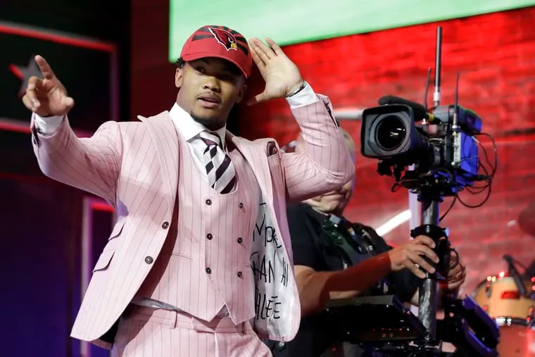 Kyler Murray waves to the crowd after getting picked first overall.