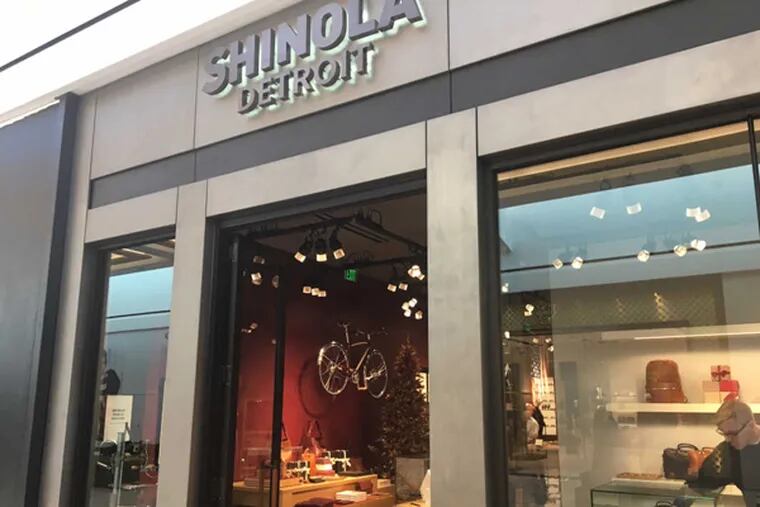 Shinola storefront in the new high-end King of Prussia Mall expansion.