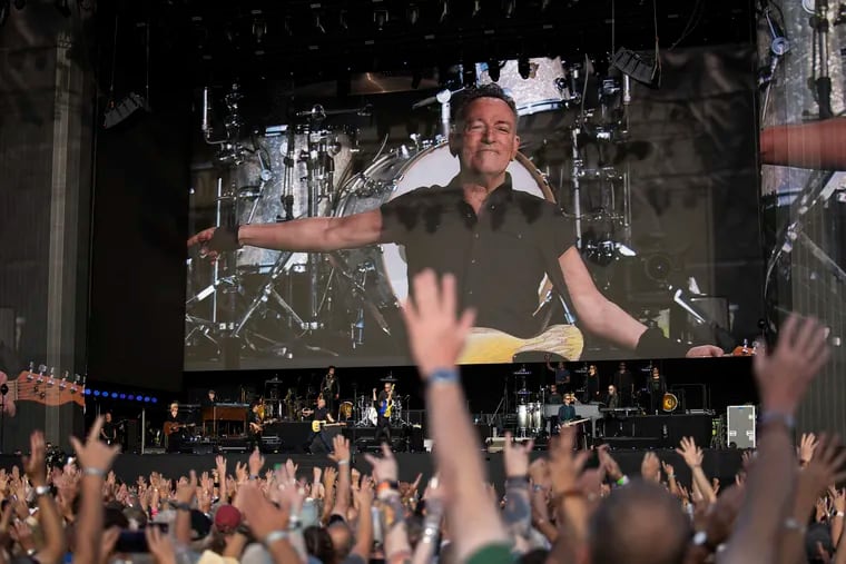 Bruce Springsteen and the E Street Band perform live at British Summer Time Hyde Park in London on July 6, 2023. (Photo by Vianney Le Caer/Invision/AP)