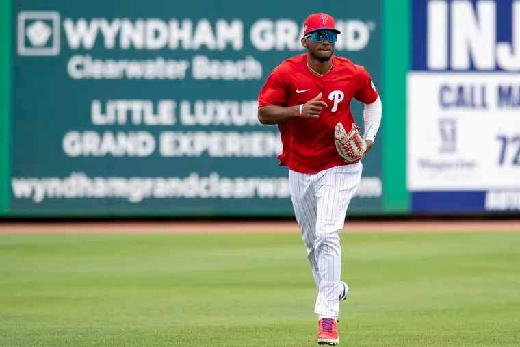 The Phillies are hoping that prospect Johan Rojas will be their future center fielder.