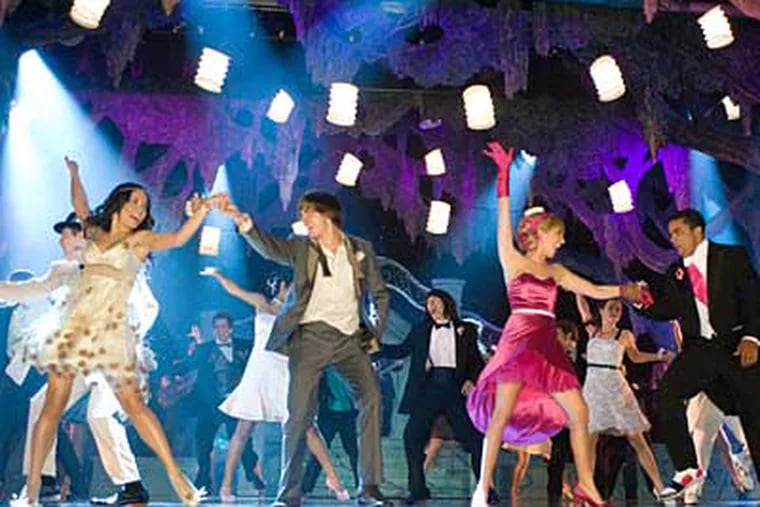 A dynamic dance sequence from “High School Musical 3: Senior Year” with (from left) Vanessa Anne Hudgens, Zac Efron, Ashley Tisdale and Jason Williams.