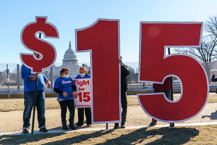 Activists appealed for a $15 minimum wage near the Capitol in Washington last Thursday.