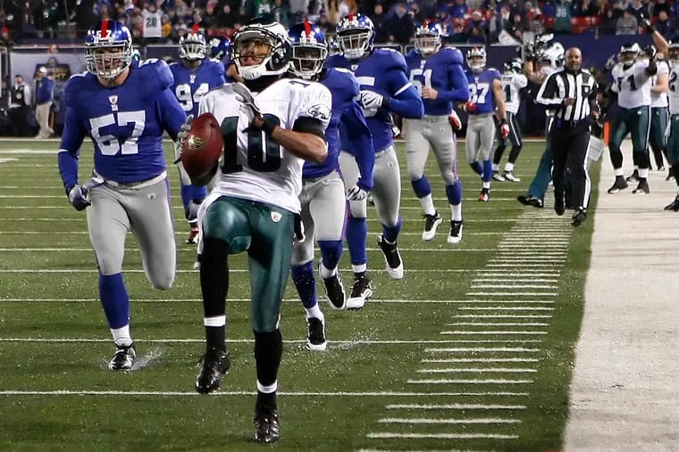 DeSean Jackson returns a punt for a touchdown against the Giants in 2009, one year before he created a new "Miracle at the Meadowlands."