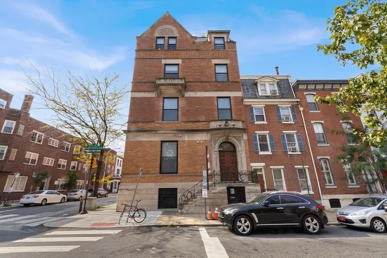 The rowhouse at 2100-02 Locust St. has been owned by Joel Freedman, the CEO of the company that purchased Hahnemann Hospital last year. It is now listed for sale.