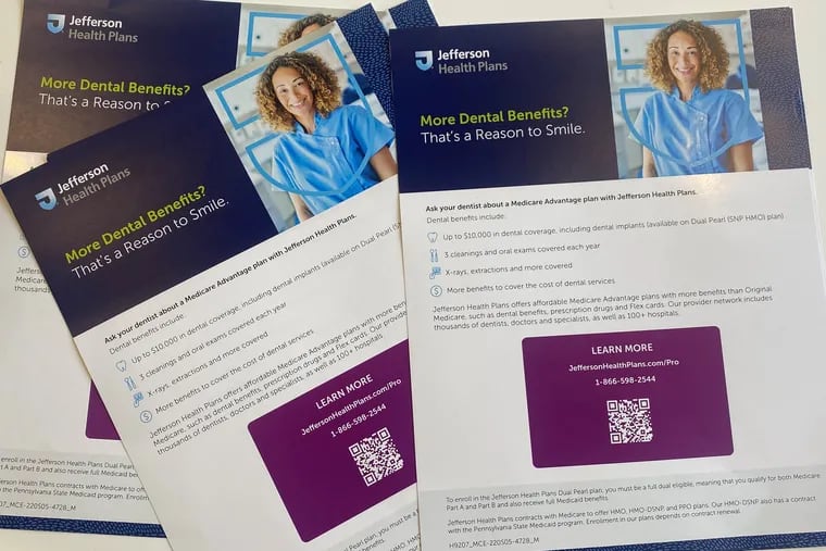 Thomas Jefferson University plans to expand the reach of its health insurance arm when it completes the acquisition of Lehigh Valley Health Network. Shown above is a display of Jefferson Health Plans literature last fall.