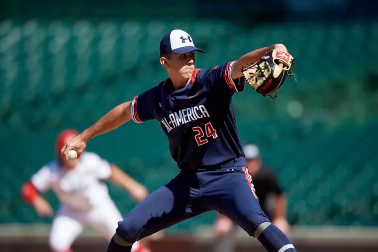 Andrew Painter during the Under Armour All-America Game on July 22, 2019, at Wrigley Field in Chicago.
