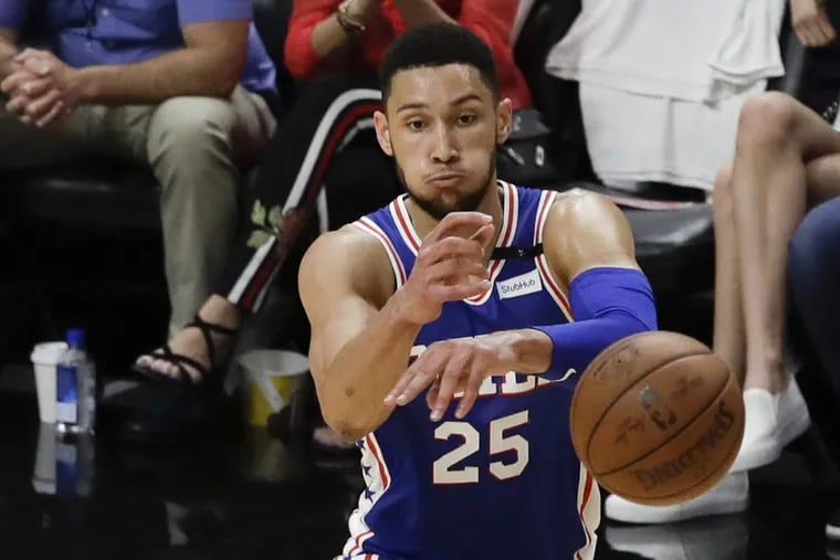 Ben Simmons is averaging 19.3 points, 10.8 rebounds, 9.8 assists and 2.5 steals in the Eastern Conference quarterfinals series against the Miami Heat.