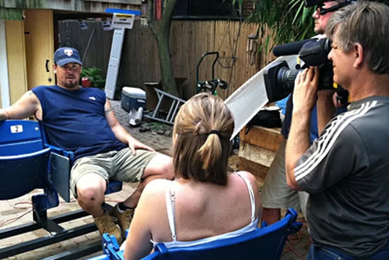 Mitch Williams was only a small part of the package when cable's DIY channel came to town to shoot an episode of House Crashers that will be seen in the fall.