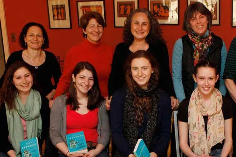 Mothers then Daughters from left (daughters are seated). Diana Scholossberg and daughter Hannah Kearney, Lisa Shulock and daughter Emma Feyler, Dorel Shanon and daughter Ari Bogom, Kathie Bowes and daughter Lucy Van Kleunen, Kate Stover and daughter Lydia Wood. The Mother-Daughter Book Group meets in Mt. Airy on March 10, 2013. ( MICHAEL S. WIRTZ / Staff Photographer ).