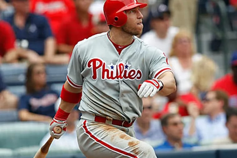 Phillies first baseman Laynce Nix hit a solo home run in the seventh inning. (John Bazemore/AP Photo)
