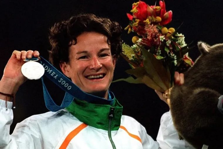 Former Villanova star Sonia OSullivan wins silver medal at2000 Olympics in Sydney, Australia.