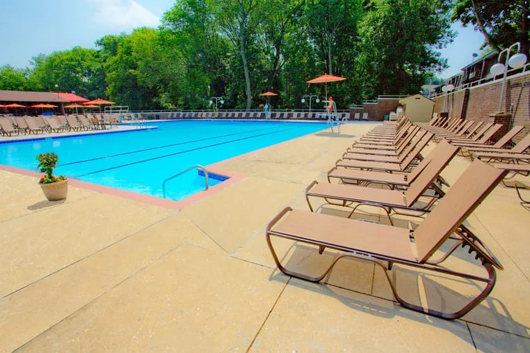 The outdoor pool at the Summit Park apartment complex in Roxborough. Demand is up for rentals across the Philadelphia region and the country as workers and students return and potential home buyers are squeezed out of the market. And that increased demand is driving up rents.