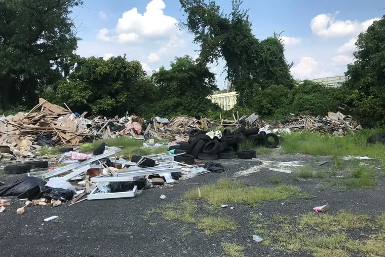A portion of an illegal dump at Falls Road, Philadelphia, just off the Schuylkill River that was cleaned up by Dec. 2018.