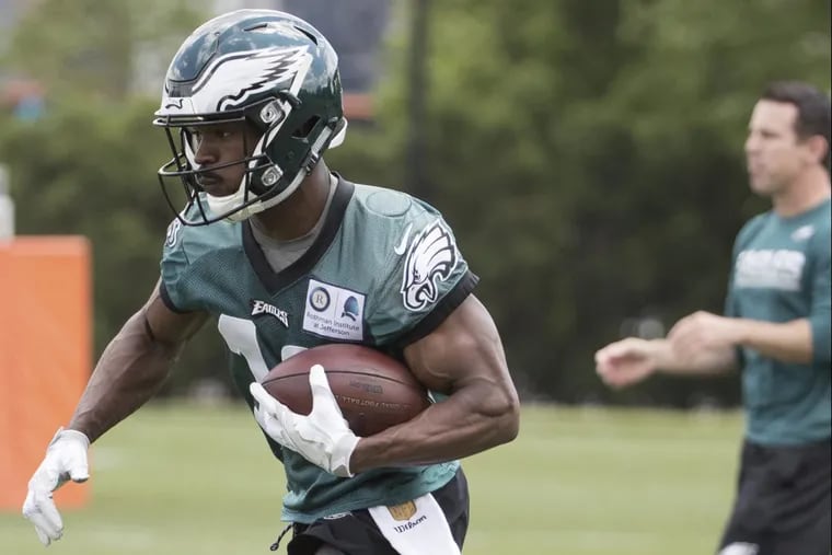 Tim Wilson in action during Eagles rookie camp Friday.