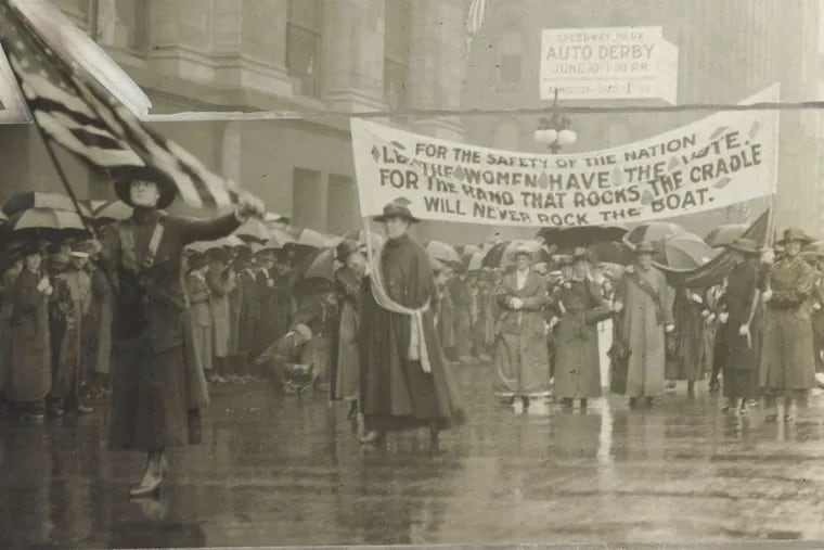 Susan Ryerson led a demonstration at the RNC in Chicago in 1916, urging that women be given the vote.