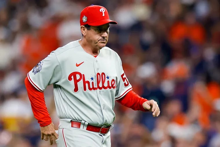 Phillies manager Rob Thomson went to his bullpen after 4 1/3 innings from starter Aaron Nola in Game 1.