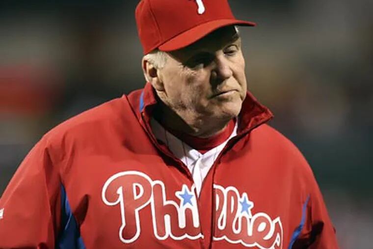 Phillies manager Charlie Manuel called a team meeting after Wednesday night's loss to the Mets. (Steven M. Falk / Staff Photographer)