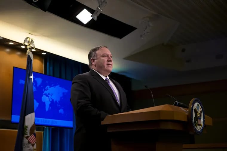 Secretary of State Mike Pompeo in the briefing room at the State Department in Washington on Jan. 25, 2019. MUST CREDIT: Bloomberg photo by Eric Thayer.