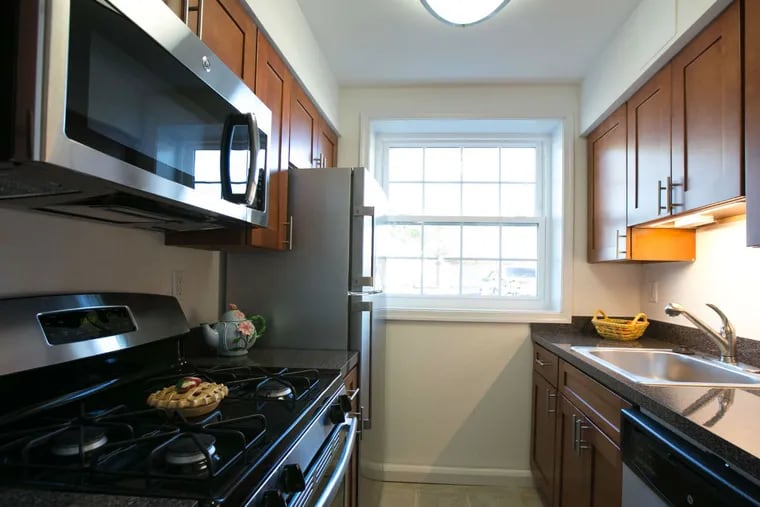 A renovated kitchen in a sample apartment. Work at Bayview Court is expected to be completed in five years.