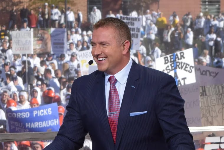 Host Kirk Herbstreit was all smiles on ESPN's College GameDay at Penn State, when the Nittany Lions hosted Michigan on Oct. 19, 2019