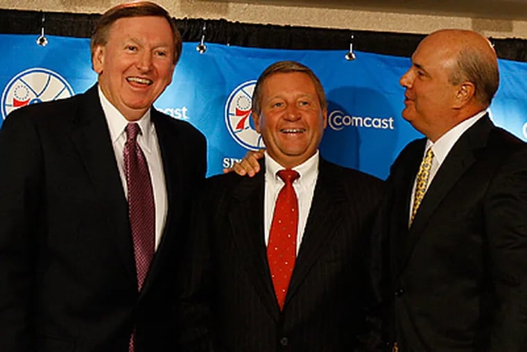 The 76ers named Rod Thorn, left,  as the team's new president. (David Maialetti / Staff Photographer)