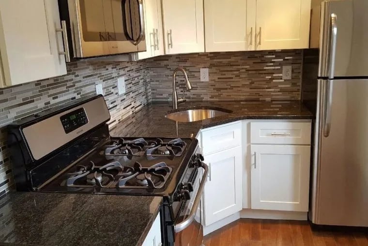 The recently renovated kitchen at 1258 S. 17th St. #2F, Philadelphia.