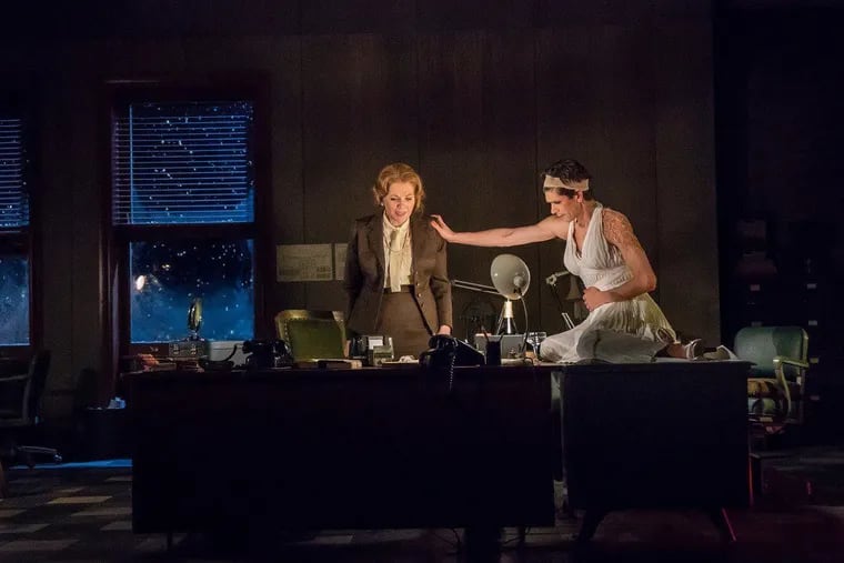 Renee Fleming and Ben Whishaw in "Norma Jeane Baker of Troy" at The Griffen Theatre at the Shed, Manhattan.